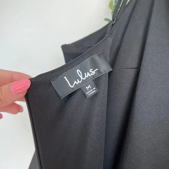 NWT Lulus Sealed With A Kiss Body Con Black Ruffle Dress Size: Medium - Picture 15 of 16